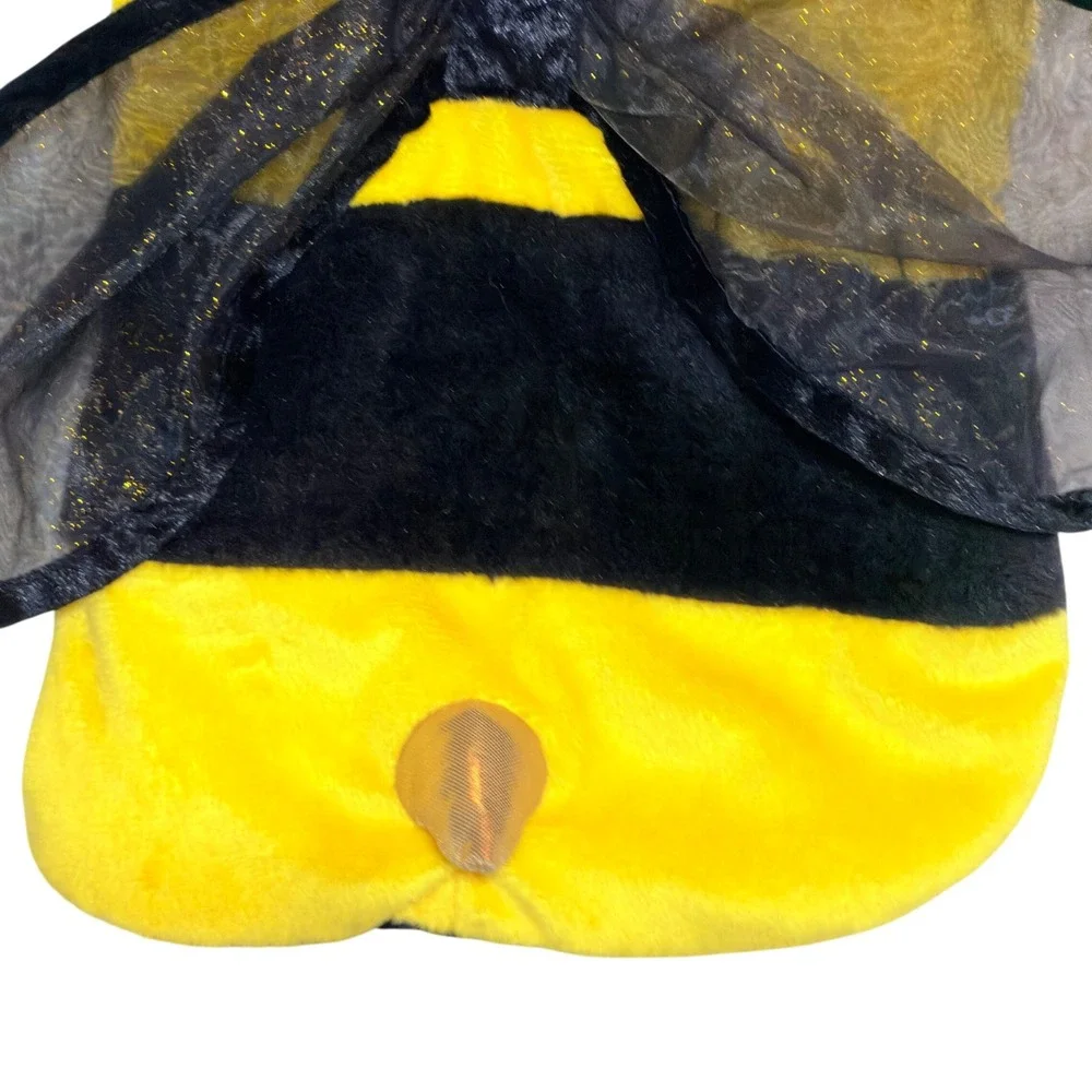 Pooch-a-lini Bumble Bee Pet Costume Small Yellow Black Plush Glitter Wings Bee